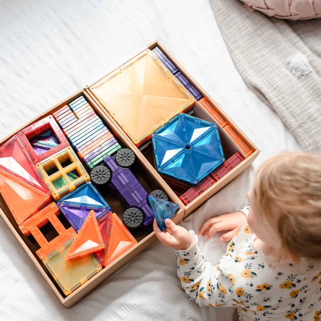 CONNETIX 212 Piece Magnetic Tiles Rainbow Mega Pack