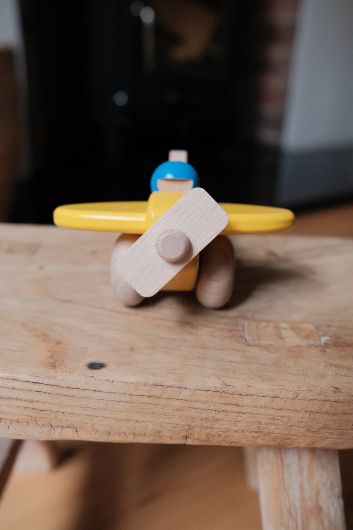 BAJO Wooden Airplane Toy | Yellow