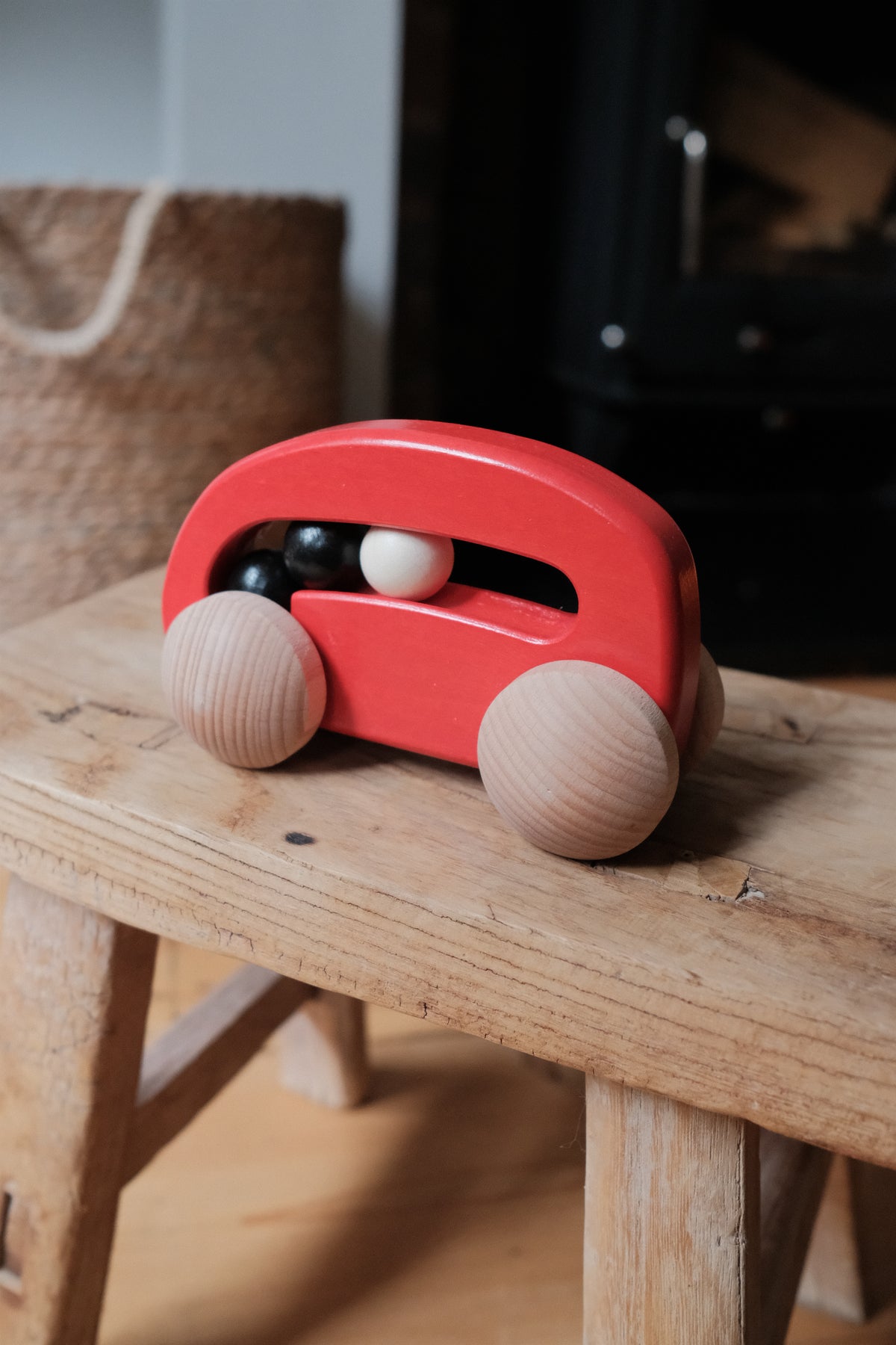 BAJO Wooden Bead Car | Red