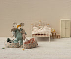 Maileg Baby Mouse in Carry Cot – Rose