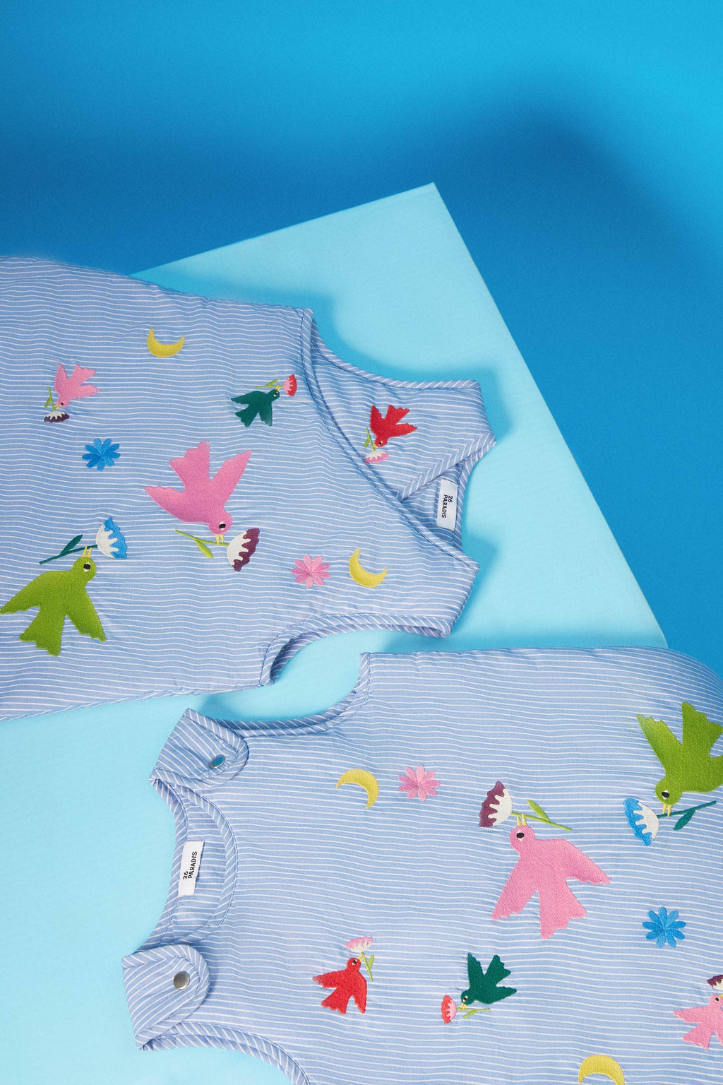 26 PARADIS Embroidered Bird Cotton Sleeping Bag 6–18 Months