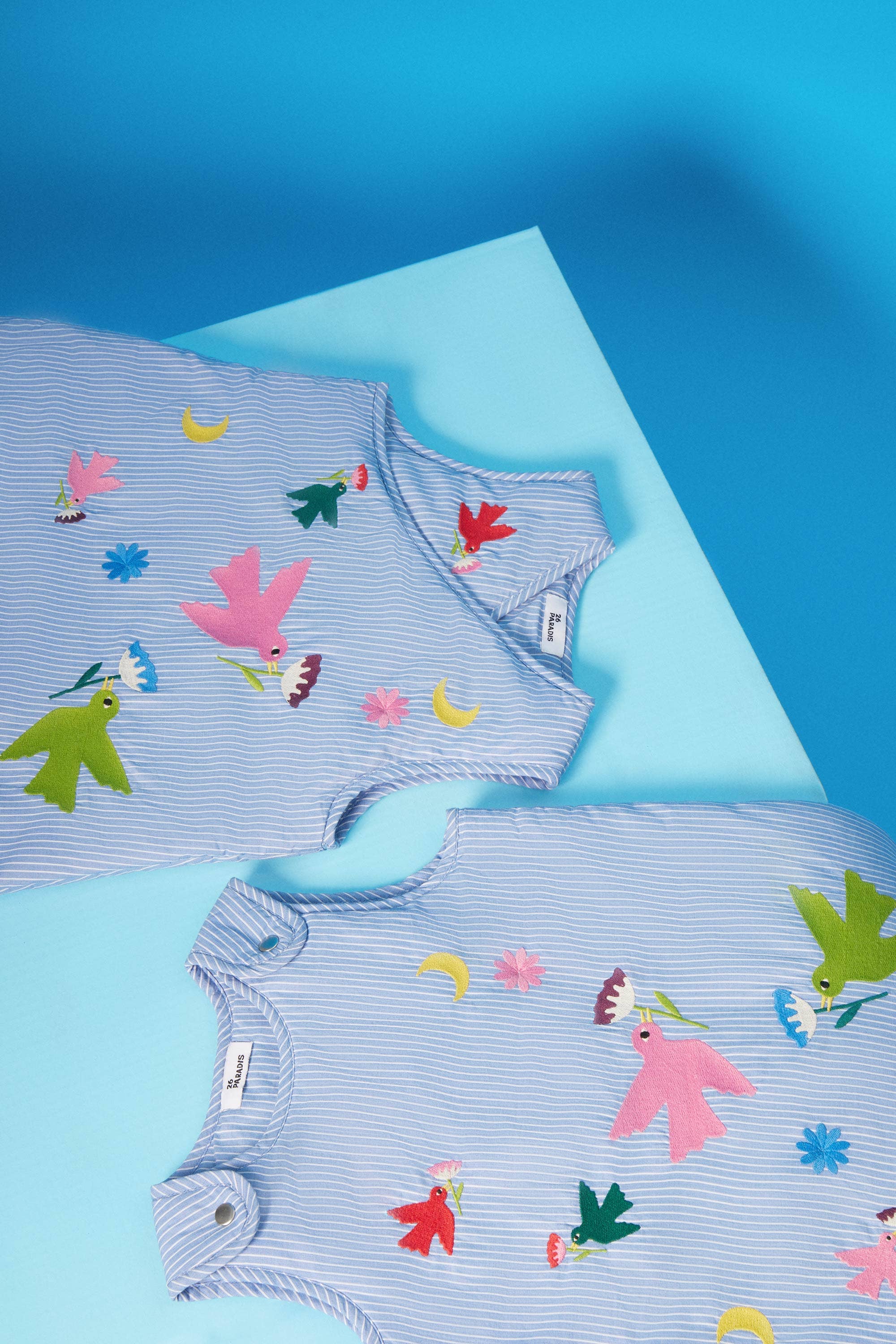 26 PARADIS Embroidered Bird Cotton Sleeping Bag 6–18 Months