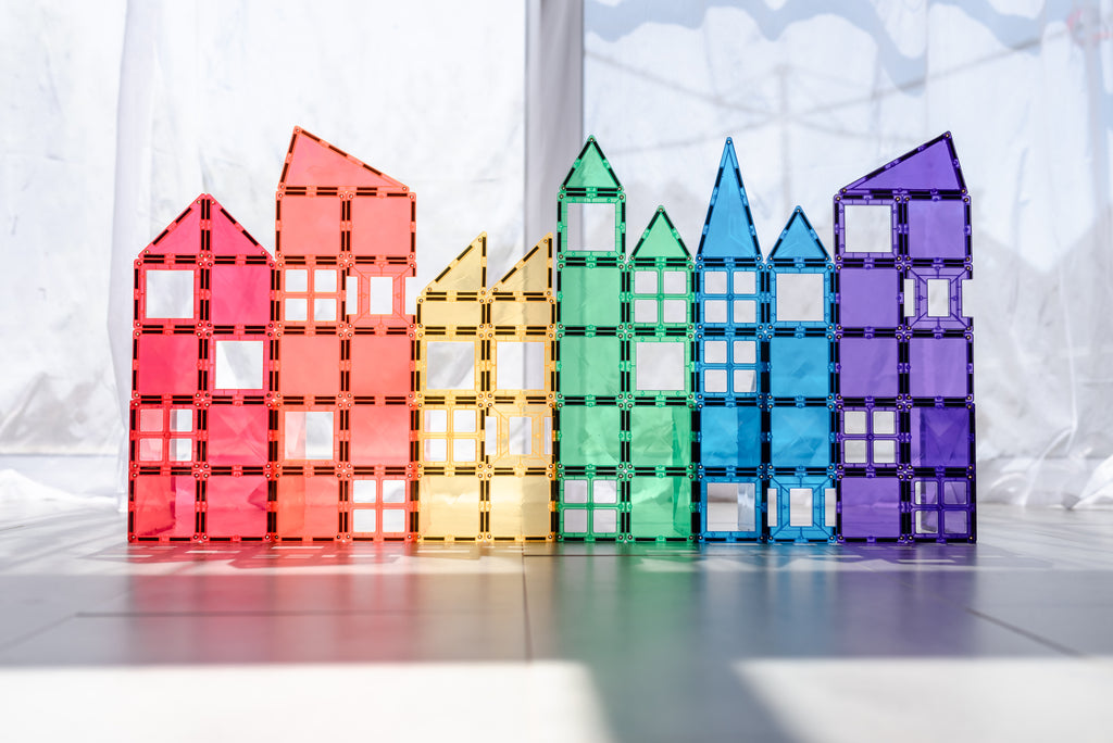 CONNETIX 212 Piece Magnetic Tiles Rainbow Mega Pack