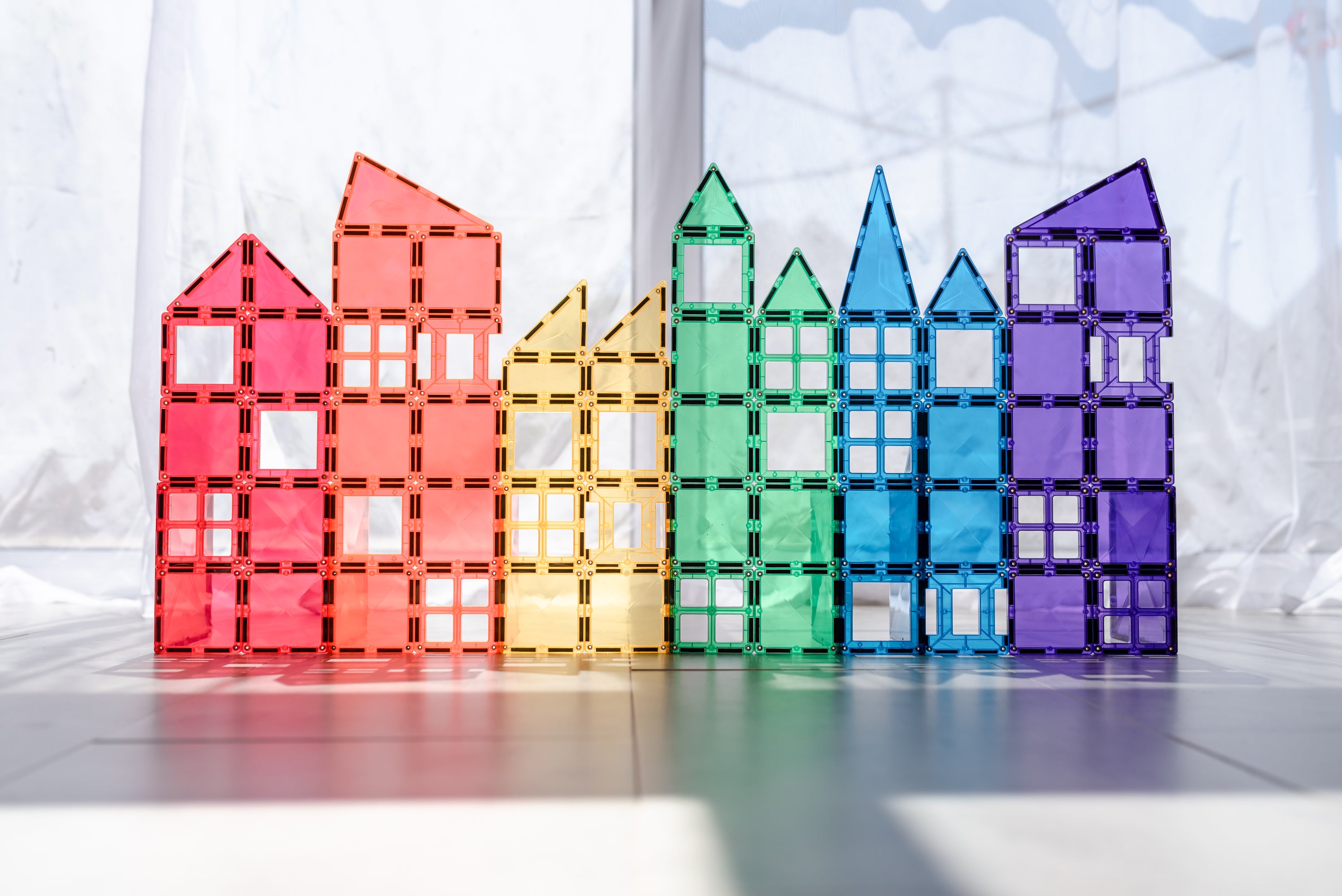 CONNETIX 212 Piece Magnetic Tiles Rainbow Mega Pack