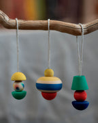 Grapat No 9 Pure Shine Wooden Christmas Ornaments | Set of 3