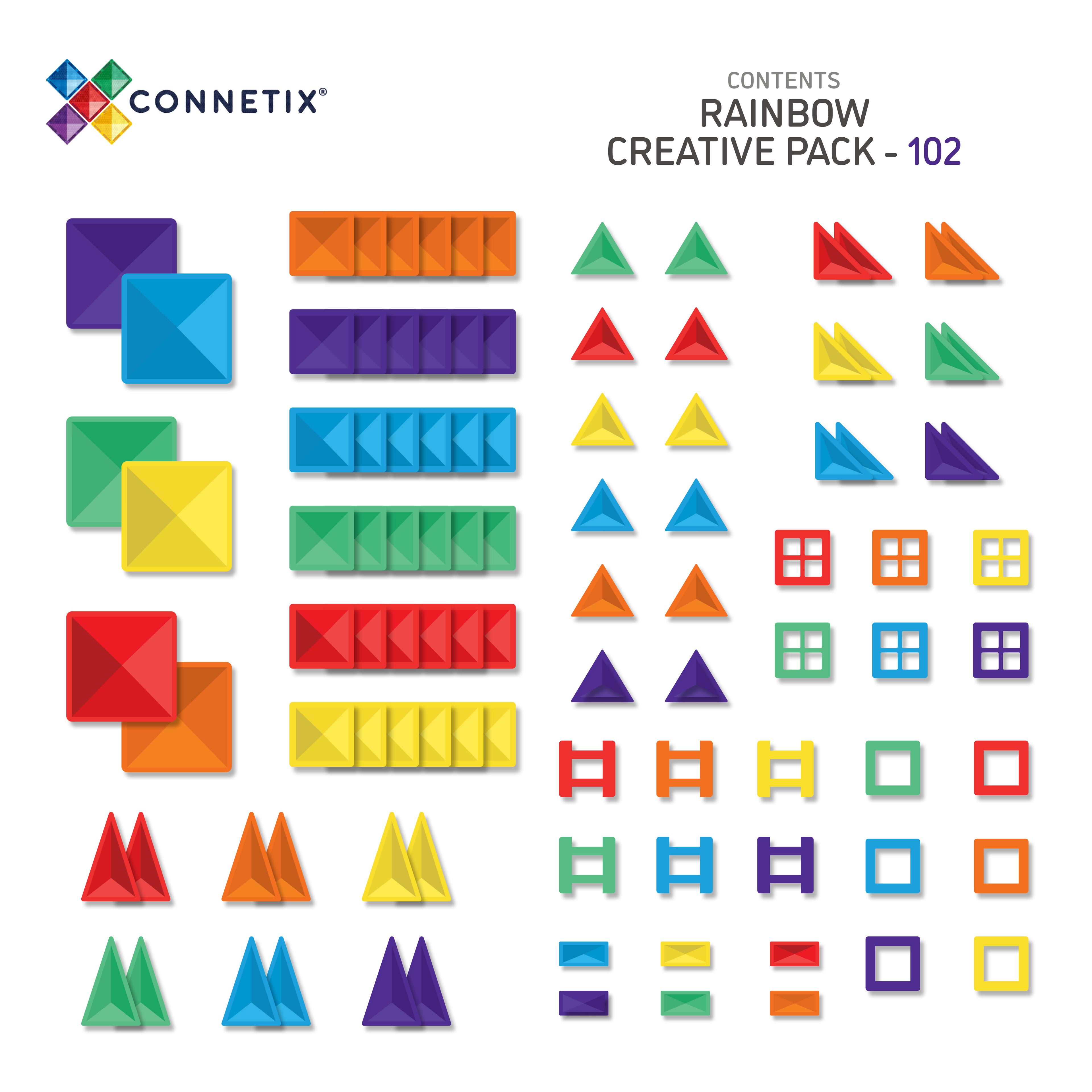 CONNETIX 102 Piece Rainbow Creative Pack