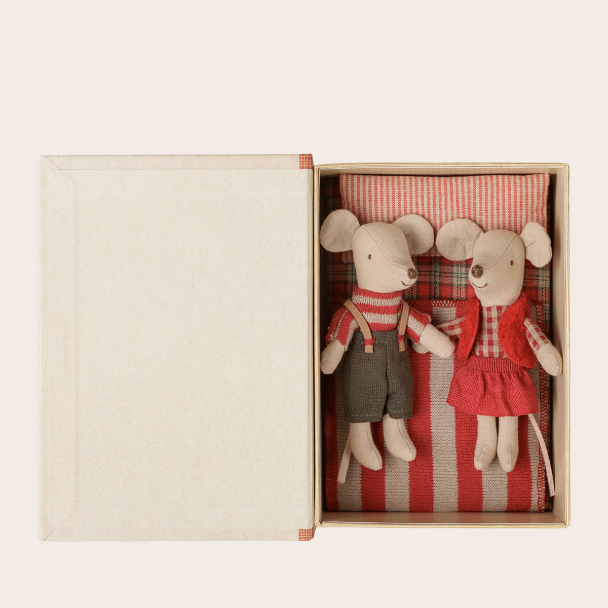 Maileg Christmas Twin Mice Little Sister & Brother in Book