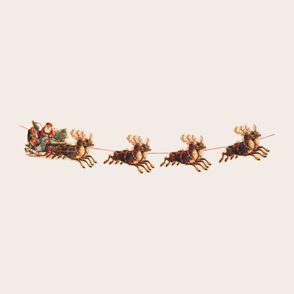 Mamelok Victorian Paper Christmas Garland | Santa Sleigh