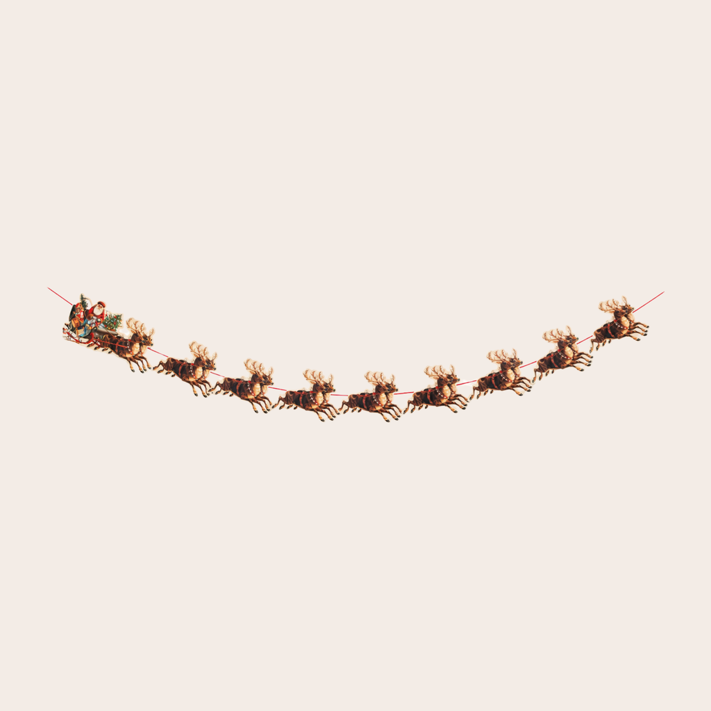Mamelok Victorian Paper Christmas Garland | Santa Sleigh