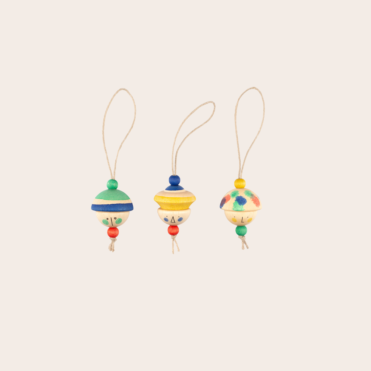 Grapat No 8 Kind Folks Wooden Christmas Ornaments | Set of 3