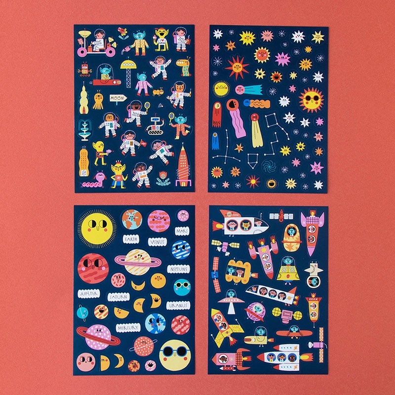 Londji Space Stickers Activity Set – Reusable Galaxy Play