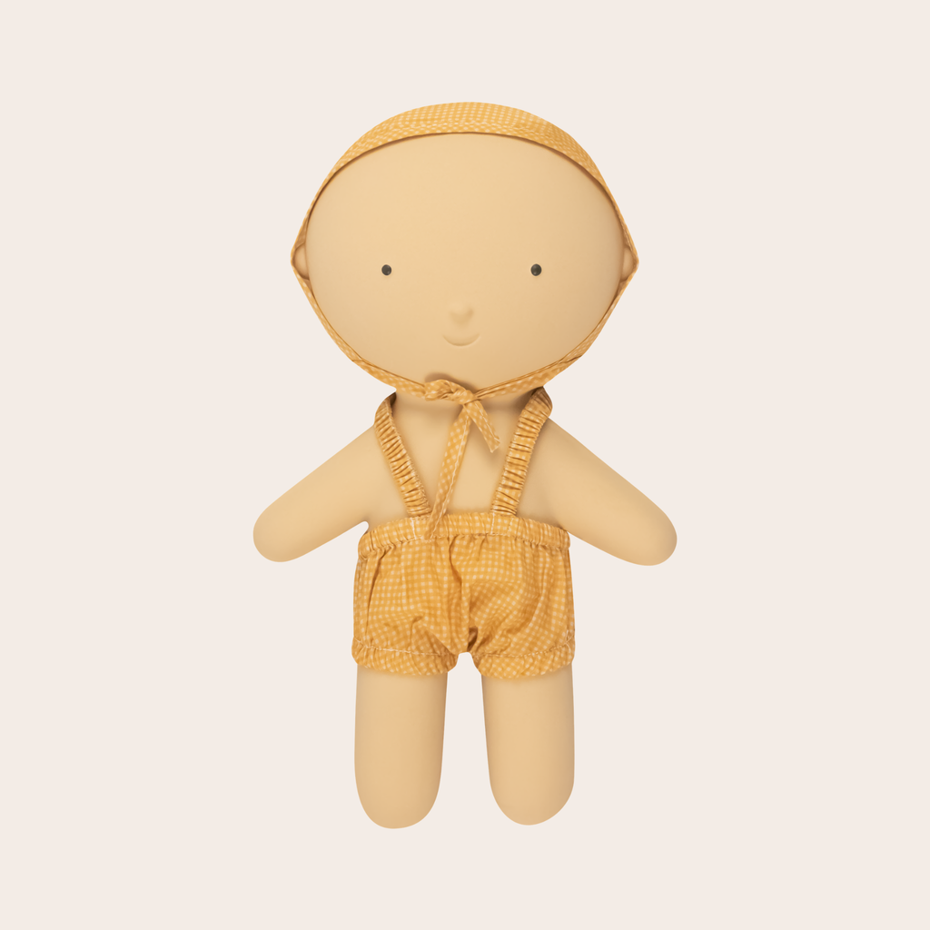 We Are Gommu Mustard Vichy Shorts & Hat Set