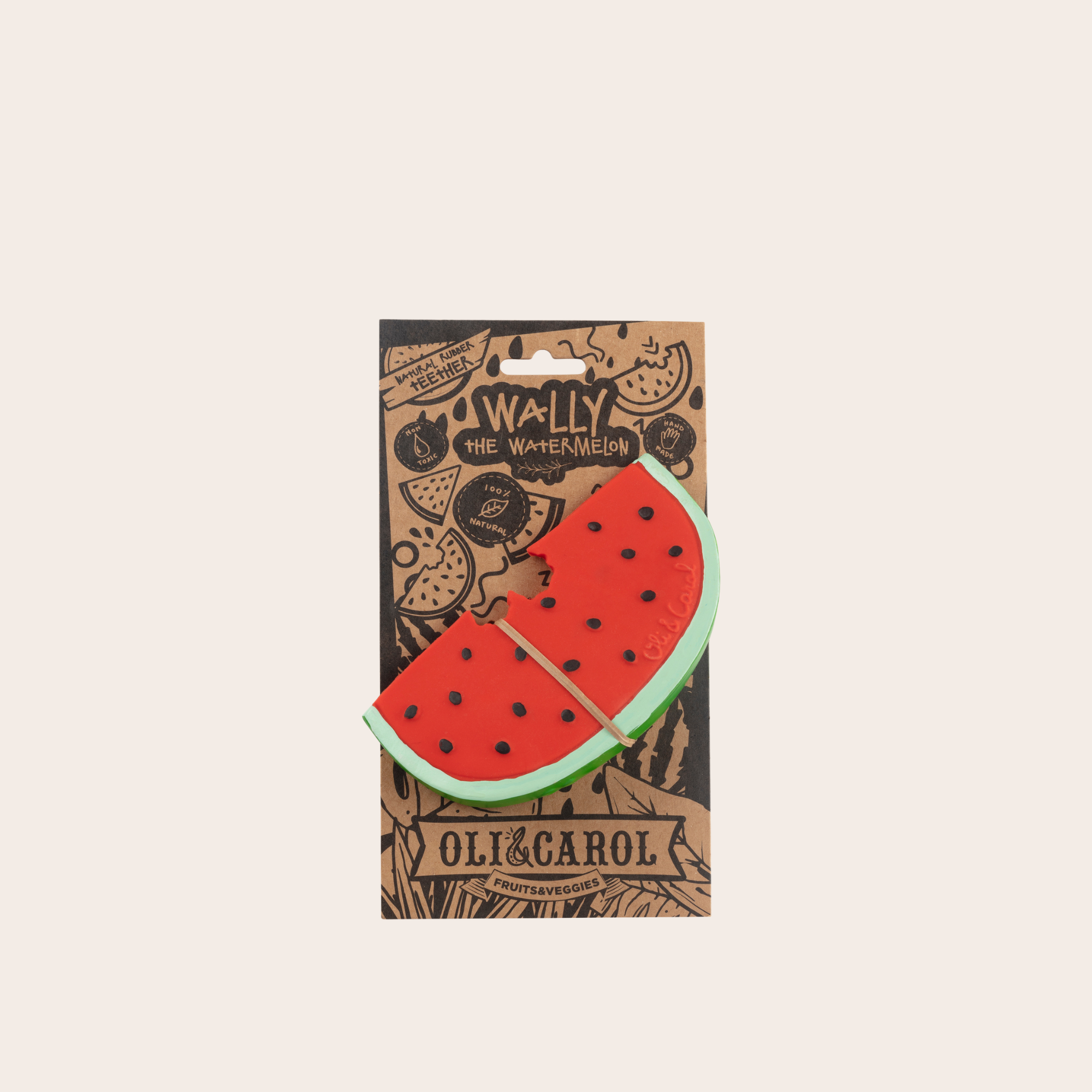 Oli&Carol Wally the Watermelon Natural Baby Teether