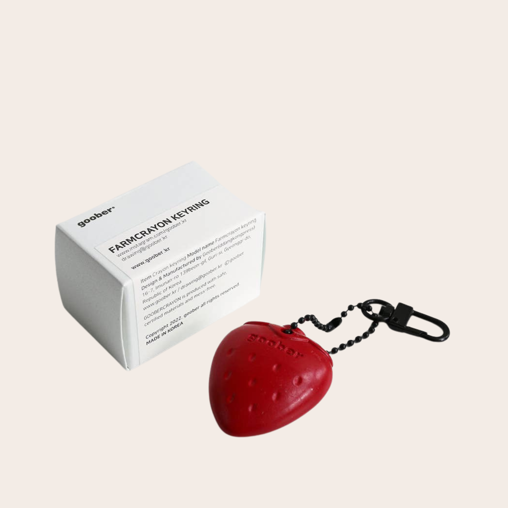 Goober Farm Crayon Key Ring Strawberry