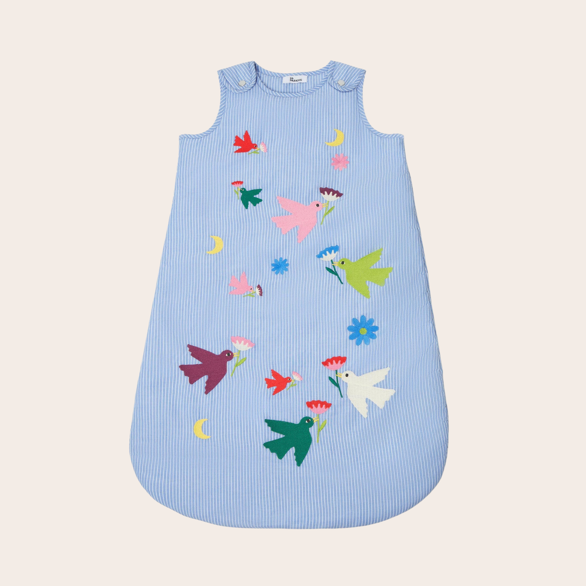 26 PARADIS Embroidered Bird Cotton Sleeping Bag 6–18 Months