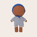 We Are Gommu French Stripes Short One-Piece – Sand/Blue