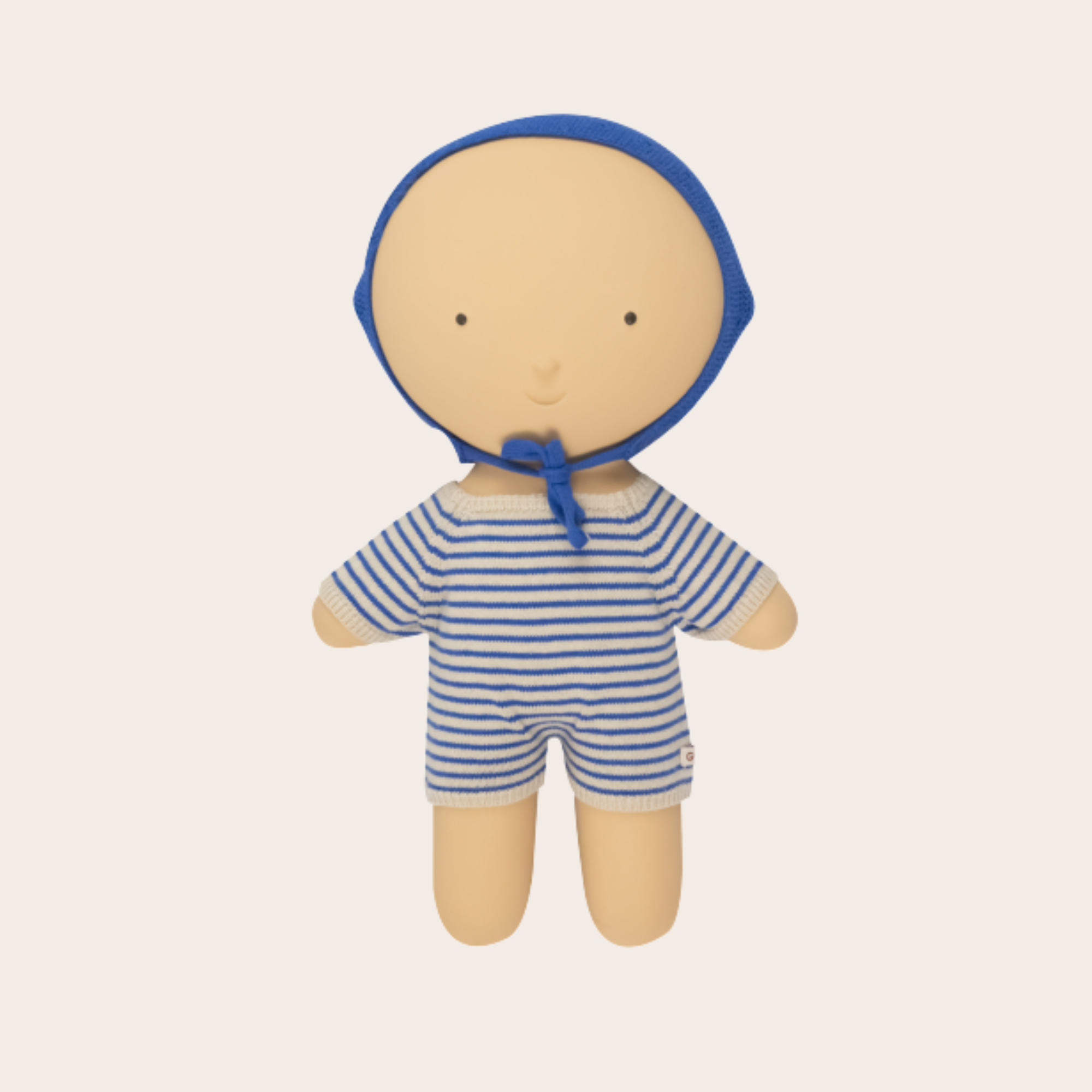 We Are Gommu French Stripes Short One-Piece – Sand/Blue
