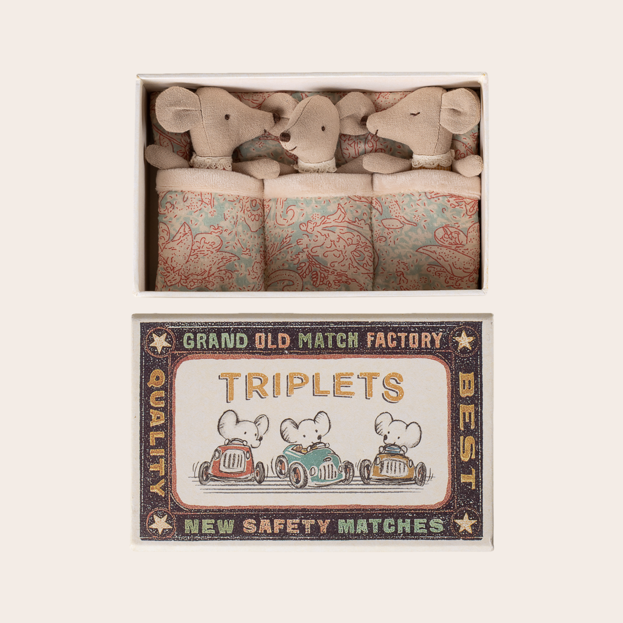 Maileg Triplets Baby Mice in Matchbox