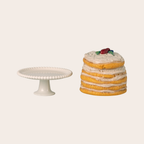 Maileg Party Cake & Cake Stand, Mouse | Off White