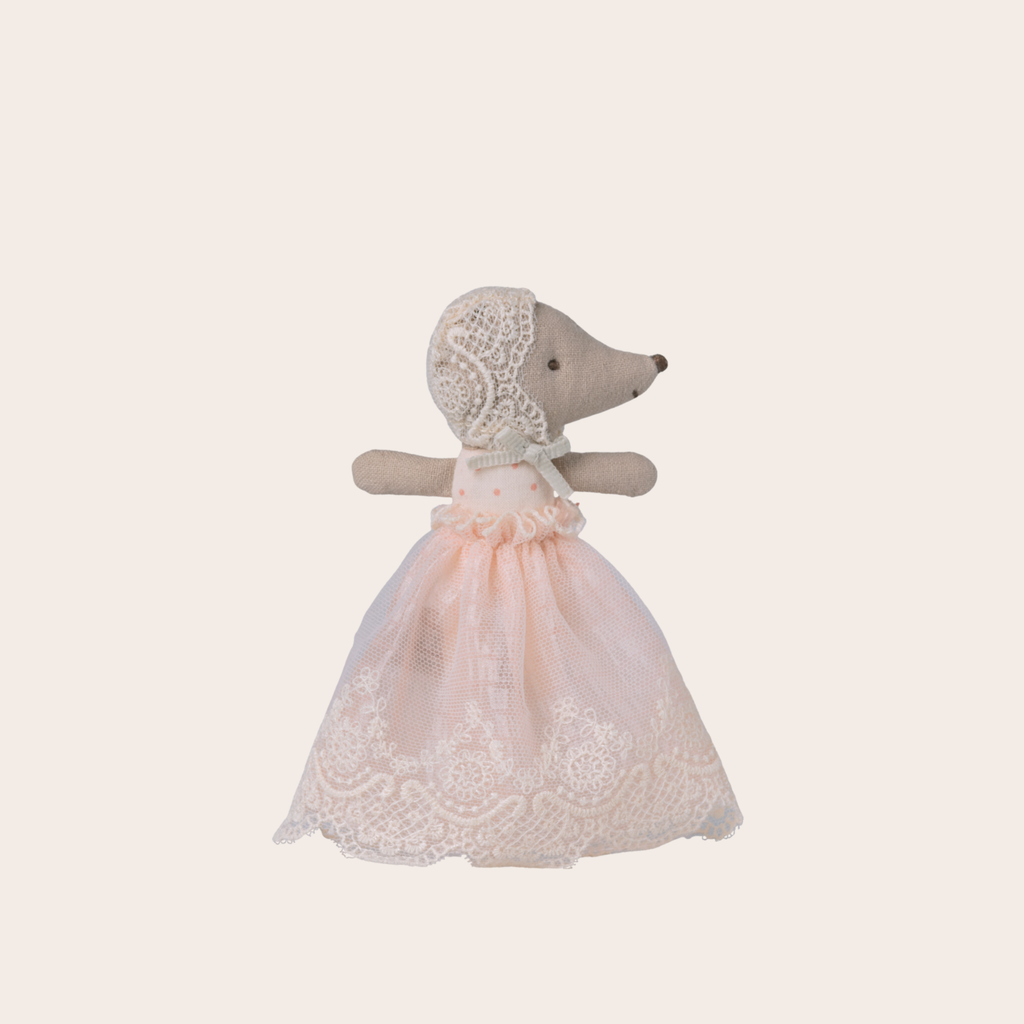 Maileg Baby Mouse in Gown – Powder