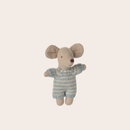 Maileg Baby Mouse in Carry Cot – Blue