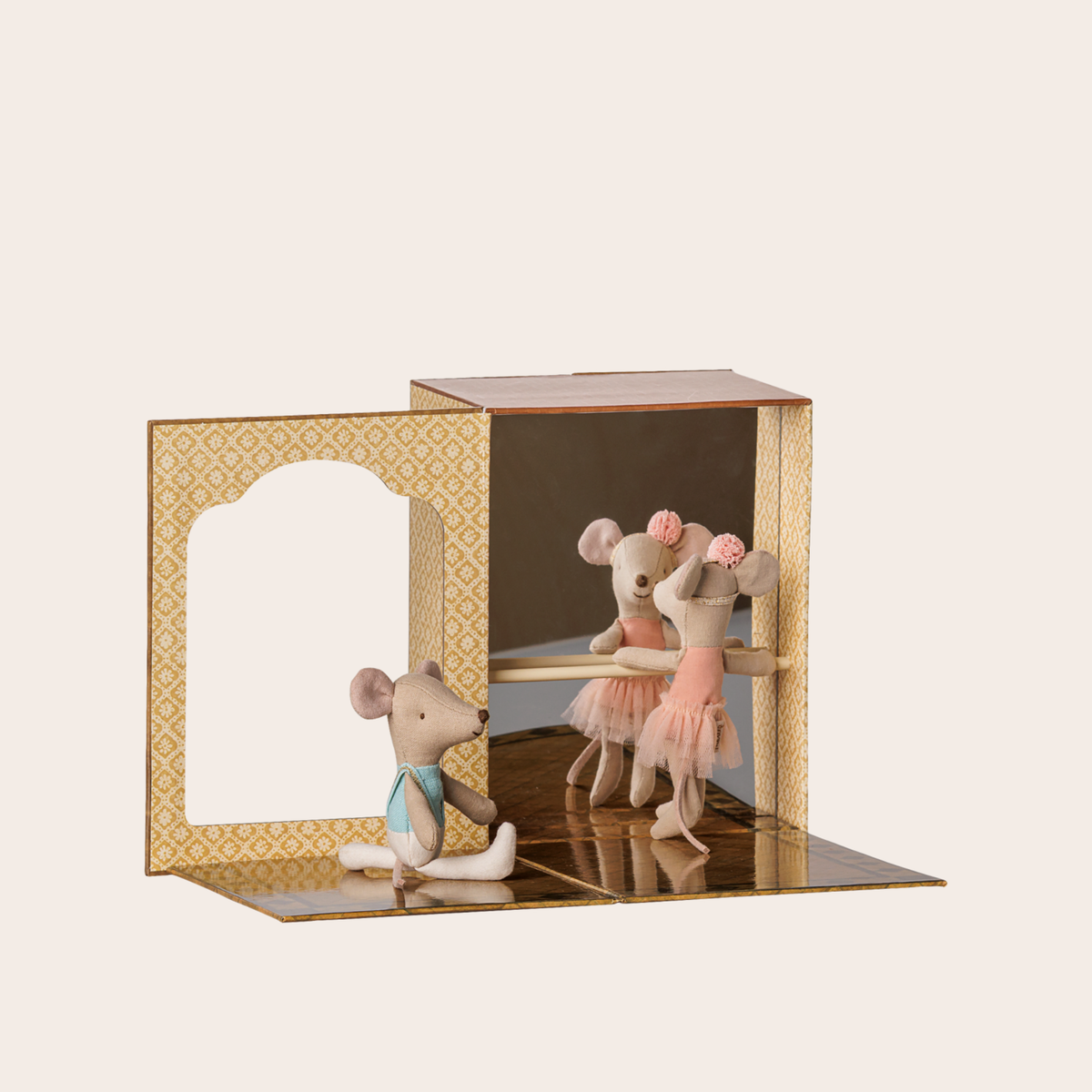 Maileg Ballet Mice in Dance Studio, Little Sister and Brother