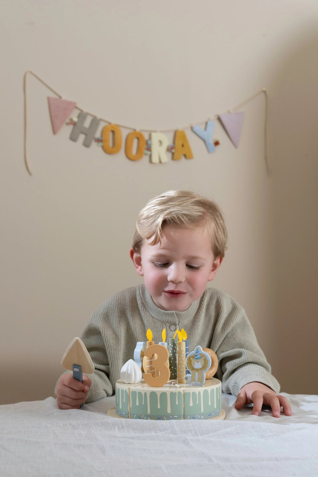 Little Dutch Wooden Birthday Cake Blue