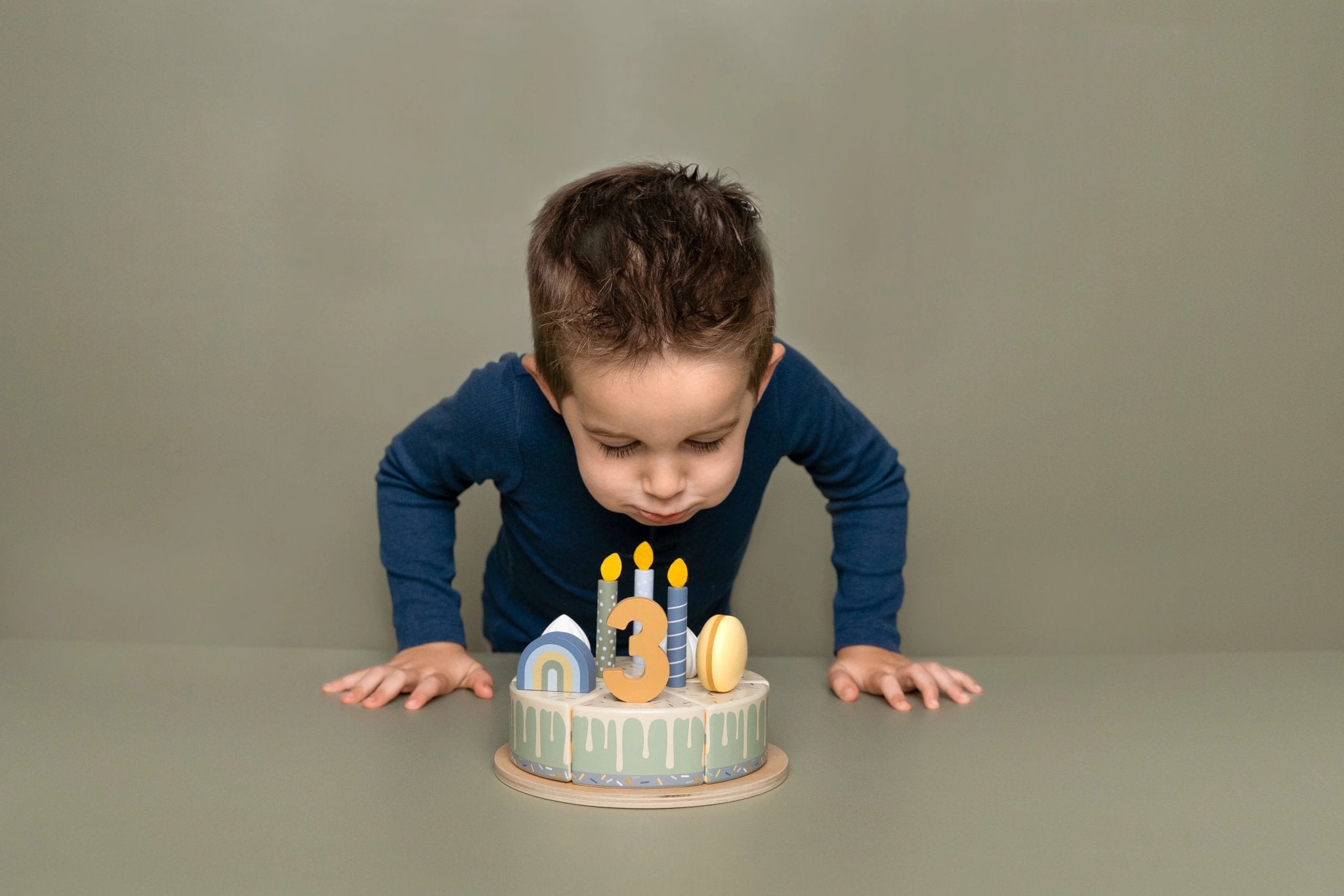 Little Dutch Wooden Birthday Cake Blue
