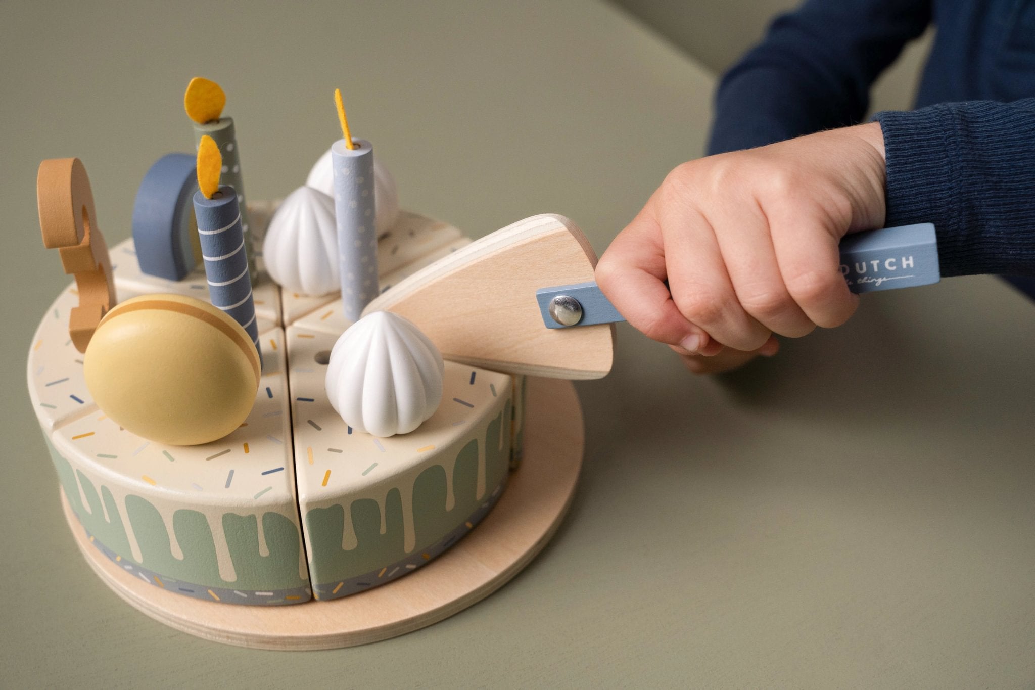 Little Dutch Wooden Birthday Cake Blue