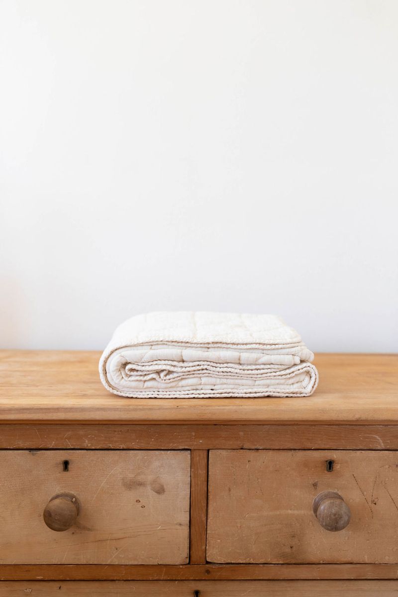New Grain Quilted Blanket Natural | 91 × 127 cm