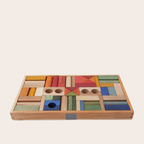 Wooden Story Rainbow Blocks in Tray | 54 Pieces